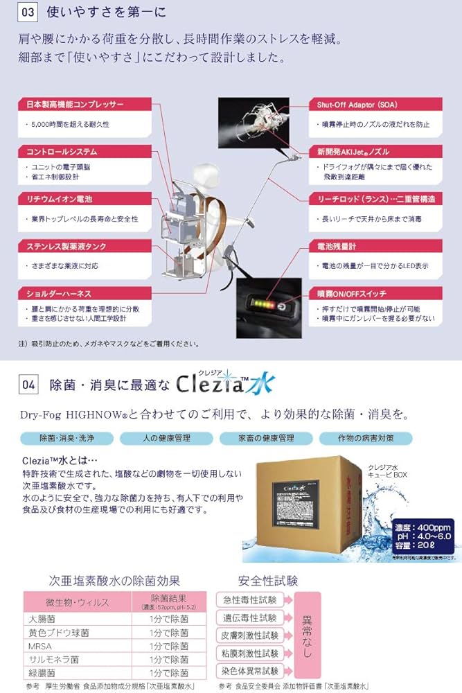 Amazon | 次亜塩素酸水 噴霧器 DRY-FOG HIGH NOW ドライフォグ